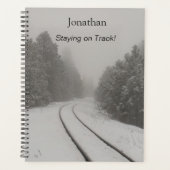 Staying on Track パーソナライズされた Train Tracks写真 プランナー手帳 (正面)