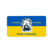 Staying strong, save Ukraine ラベル (正面)