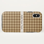 STaylorによる茶色の組み合わせダイヤモンドパターン Case-Mate iPhoneケース (裏面(横))