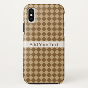 STaylorによる茶色の組み合わせダイヤモンドパターン iPhone X ケース