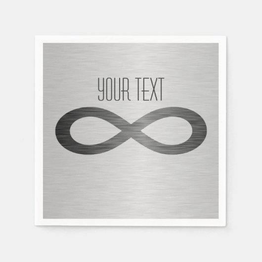 STaylor著フェイクな金属の質の無限記号 スタンダードカクテルナプキン (正面)