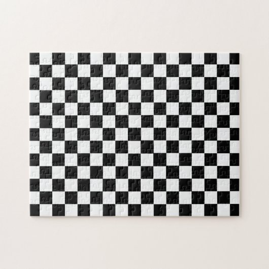 STaylor著白黒クラシックなチェッカーボード ジグソーパズル (横)