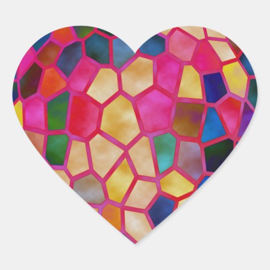 STBXライトレッド白熱［赤熱］光を放つクリスタル ハートシール (正面)