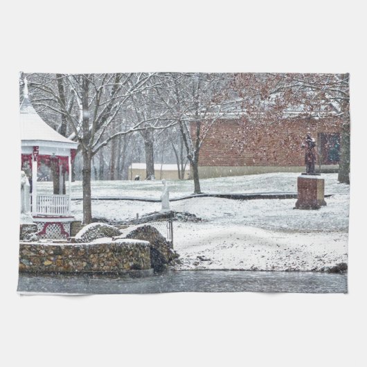 Steでアヒルの池。マリー・デュラック キッチンタオル (横)