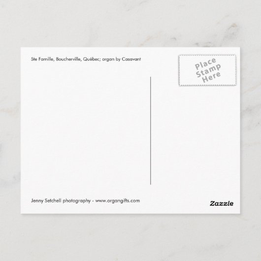 Ste Famille教会、BouchervilleのQuébecのモンタージュ ポストカード (裏面)