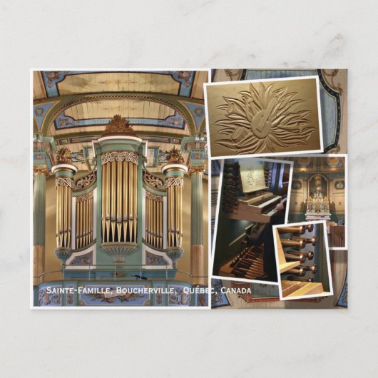 Ste Famille教会、BouchervilleのQuébecのモンタージュ ポストカード (正面)