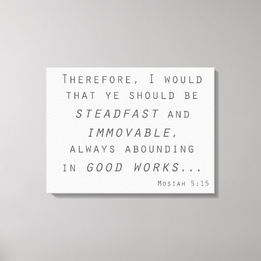 steadfast不動lds聖なる書物、 経典mosiah キャンバスプリント (正面)