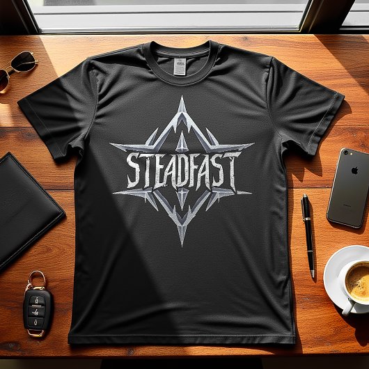 Steadfast -やる気を起こさせるデザイン tシャツ