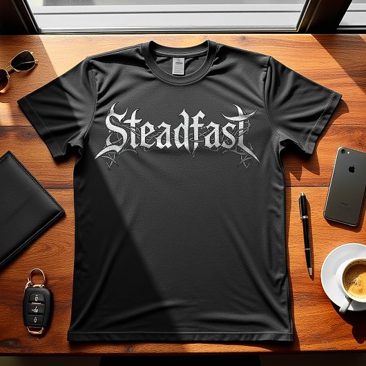 Steadfast -やる気を起こさせるデザイン tシャツ
