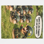 Steady army snail drill Sergeant fleece blanket フリースブランケット (正面(横))