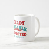 Steady. Reliable. Respected. Dad Appreciation Gift コーヒーマグカップ (正面右)