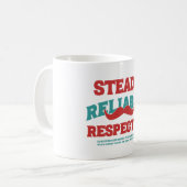 Steady. Reliable. Respected. Dad Appreciation Gift コーヒーマグカップ (正面左)