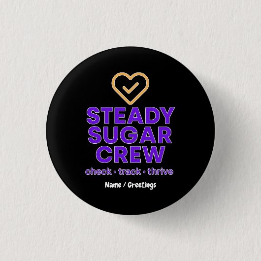 Steady Sugar Crew 健康とバランスを応援 缶バッジ (正面)