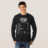 Steak Calories Raw Steak Meat Food Beef Cow Grilli Tシャツ (正面フル)