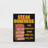 Steak Doneness Chart Table Guide Bbq Meat Chef Pit カード (正面)