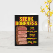 Steak Doneness Chart Table Guide Bbq Meat Chef Pit カード (黄色い花)