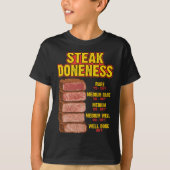 Steak Doneness Chart Table Guide Bbq Meat Chef Pit Tシャツ (正面)