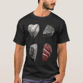 Steak  Grilling Father Grayscale Griller Steak Tシャツ (正面)