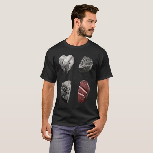 Steak  Grilling Father Grayscale Griller Steak Tシャツ (正面フル)
