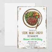 Steak Night BBQ party Invitation 招待状 (正面/裏面)