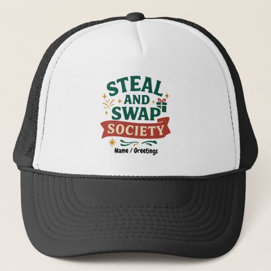 Steal And Swap Society — Funny Gift Exchange Party キャップ (正面)