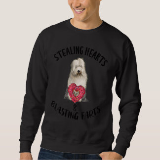 Stealing Heart Blasting Fart Old English Sheepdog  スウェットシャツ