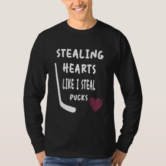 Stealing Heart Like I Steal Pucks Valentines Day H Tシャツ (正面)