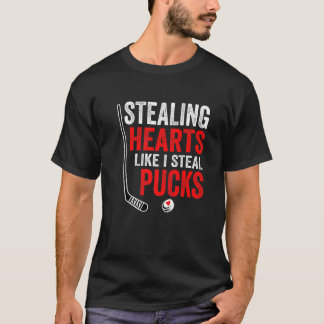 Stealing Heart Like I Steal Pucks Valentines Day H Tシャツ