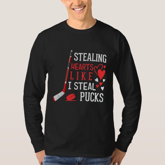 Stealing Heart Like I Steal Pucks Valentines Day H Tシャツ (正面)
