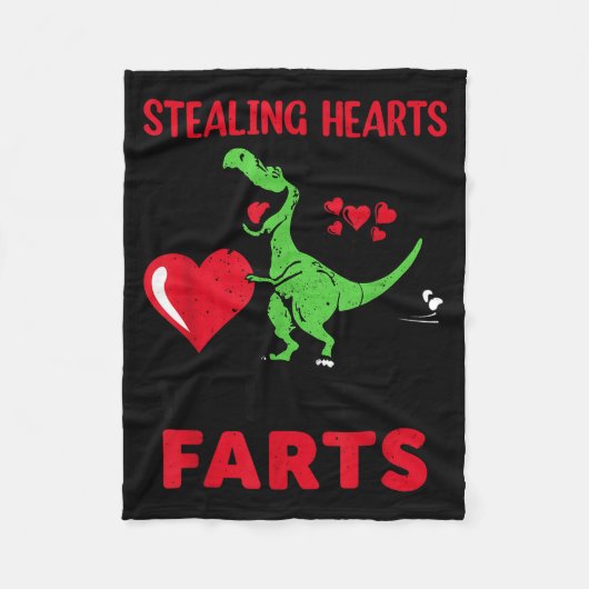 Stealing Hearts And Blasting Farts T Rex Cute Todd フリースブランケット (正面)