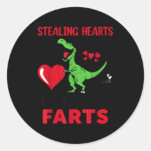 Stealing Hearts And Blasting Farts T Rex Cute Todd ラウンドシール (正面)