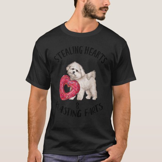 Stealing Hearts Blasting Farts Bichons Frise Valen Tシャツ (正面)