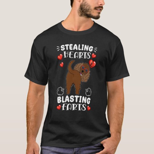 Stealing Hearts Blasting Farts Cocker Spaniel Vale Tシャツ (正面)