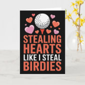 Stealing Hearts Like I Steal Birdies Cute Golf Val カード (黄色い花)