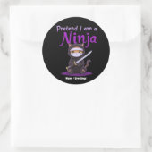 Stealthy Ninja Cat Masked Kitty Warrior Pun ラウンドシール (バッグ)