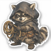 Stealthy Raccoon Rogue – Cute Thief Animal シール (正面)