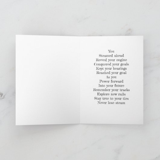 Steam Ahead卒業カード カード (内部)