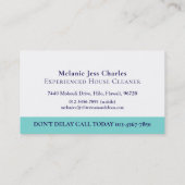 Steam Cleaning Business aqua blue white 名刺 (裏面)