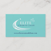 Steam Cleaning Business aqua blue white 名刺 (正面)