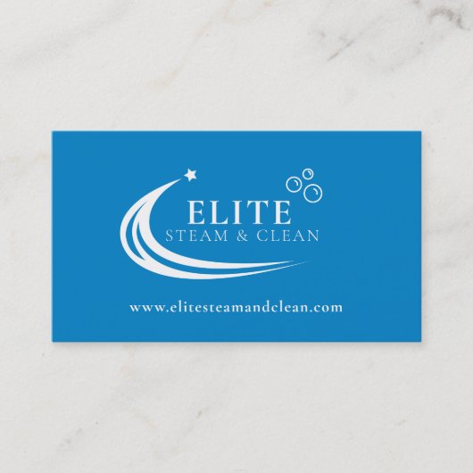 Steam Cleaning Business blue white 名刺 (正面)