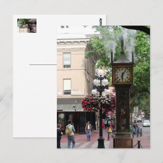Steam Clock Gastown/Greetings From BC, Canada ポストカード (正面/裏面)