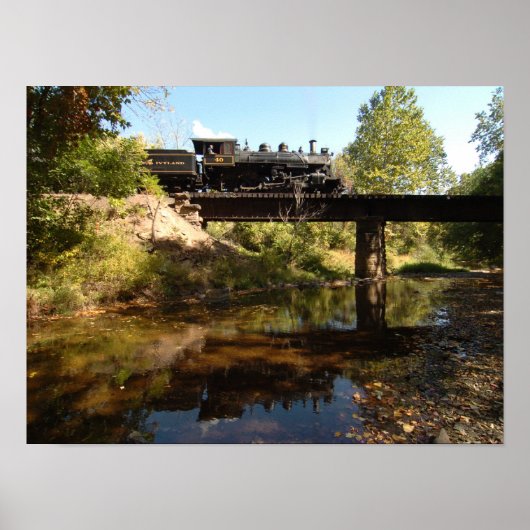Steam Engine on Trestle ポスター (正面)