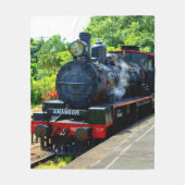 Steam Engine Train Railroad Railway at Station フリースブランケット (正面)