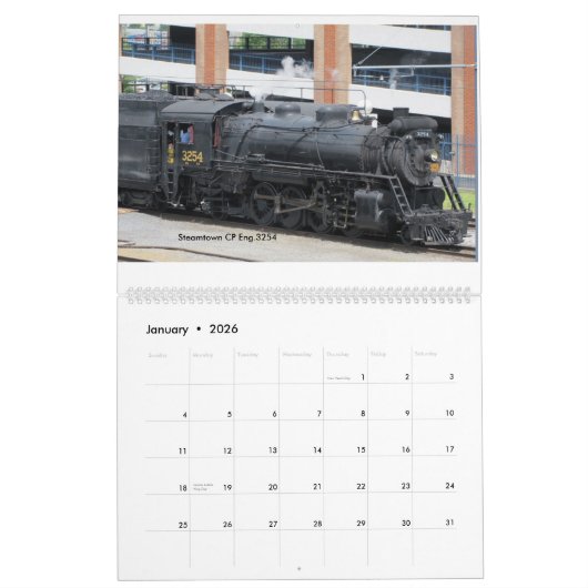 Steam Engines 2022 Calendar カレンダー (1月 2026)