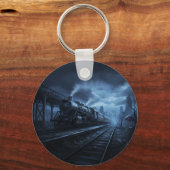 Steam Locomotive On A Dark Stormy Night キーホルダー (正面)