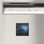 Steam Locomotive On A Dark Stormy Night マグネット (インサイチュ (食洗機))