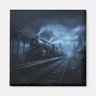 Steam Locomotive On A Dark Stormy Night マグネット