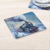 Steam Train スクエアペーパーコースター (アングル)