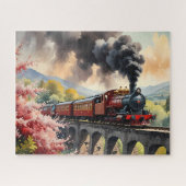 Steam Train Dreams Landscape Artwork ジグソーパズル (横)