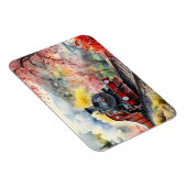 Steam Train Dreams Landscape Watercolour Artwork j マグネット (右側)